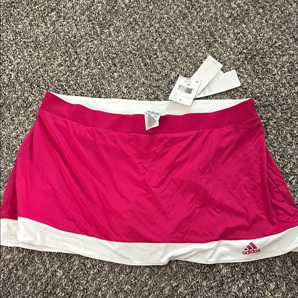 Adidas Pink and White Skirt